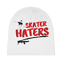 Skater hater white beanie